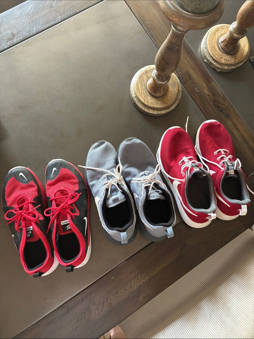 Nike Kids Red and Gray Sneakers - Mixed Pack Rosche